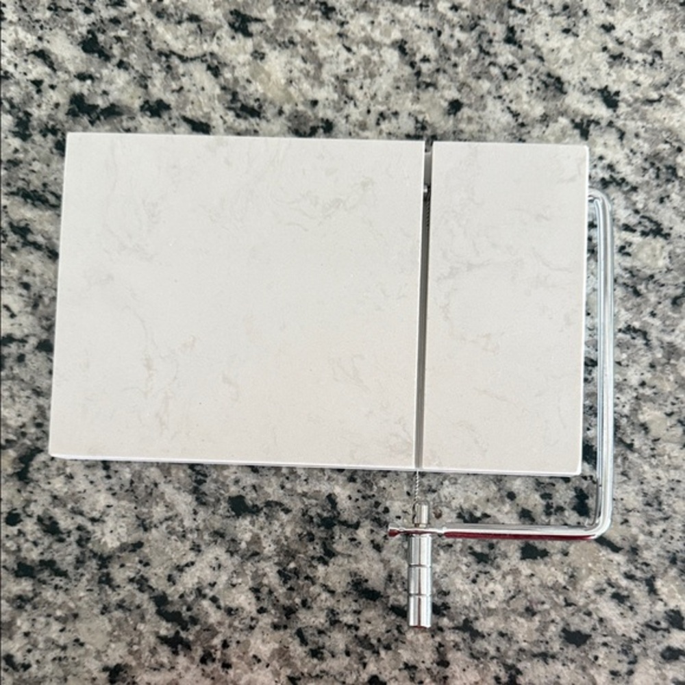 Marble Cheese Slicer with Silver Handle